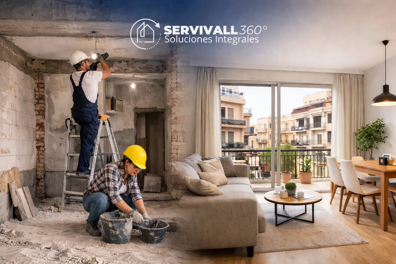 Resultado de reforma integral de vivienda en Valencia realizada por Servivall 360